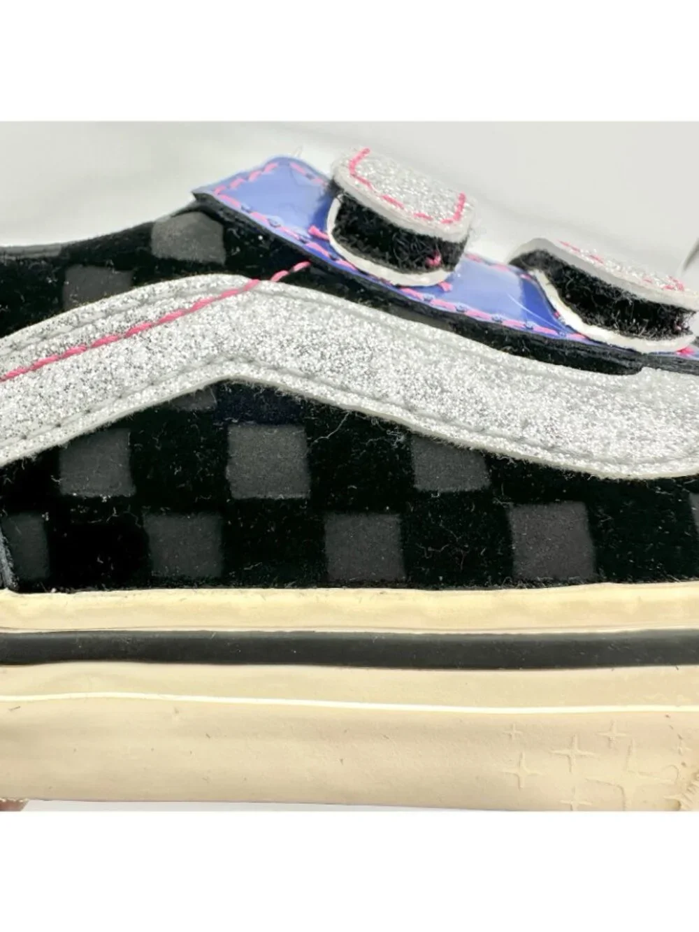 NEW Rare Vans TODDLER Sz 6 Vault  Sinner’s Club Old Skool V Checkerboard Velvet